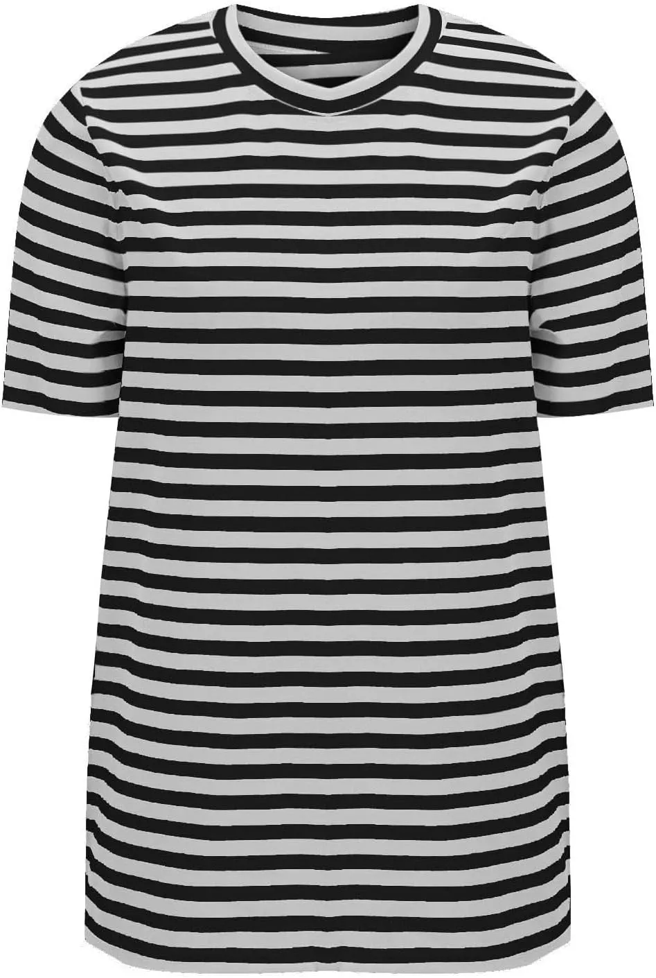 Women's Casual Short Sleeve Shirts Stripe Crew Neck Tees 2025 Summer Loose Tshirt Ladies Plus Size Blouse