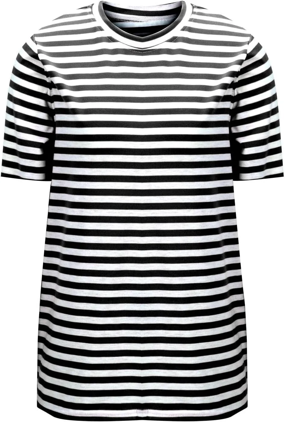 Women's Casual Short Sleeve Shirts Stripe Crew Neck Tees 2025 Summer Loose Tshirt Ladies Plus Size Blouse