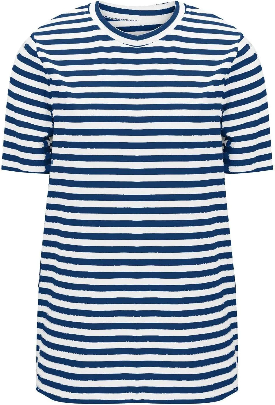 Women's Casual Short Sleeve Shirts Stripe Crew Neck Tees 2025 Summer Loose Tshirt Ladies Plus Size Blouse