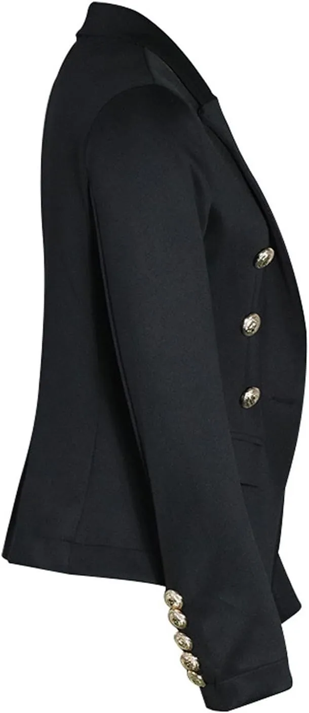Womens Formal Business Blazer Double Breasted Long Sleeve Work Office Blazer Lapel Open Front Jacket Fall Outwear