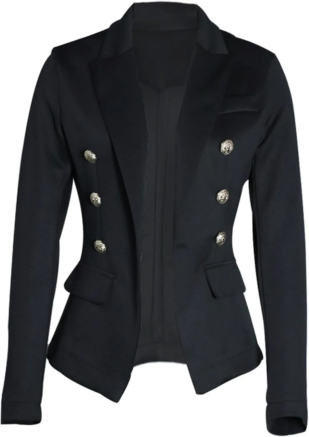 Womens Formal Business Blazer Double Breasted Long Sleeve Work Office Blazer Lapel Open Front Jacket Fall Outwear