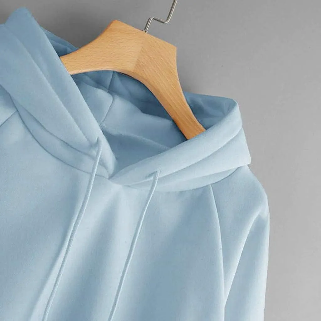 Womens Hoodies, Hoodies for Women Pullover Basic Solid Long Sleeve Crewneck Sweatshirts Teen Girls Oversized Hooded Y2k Top