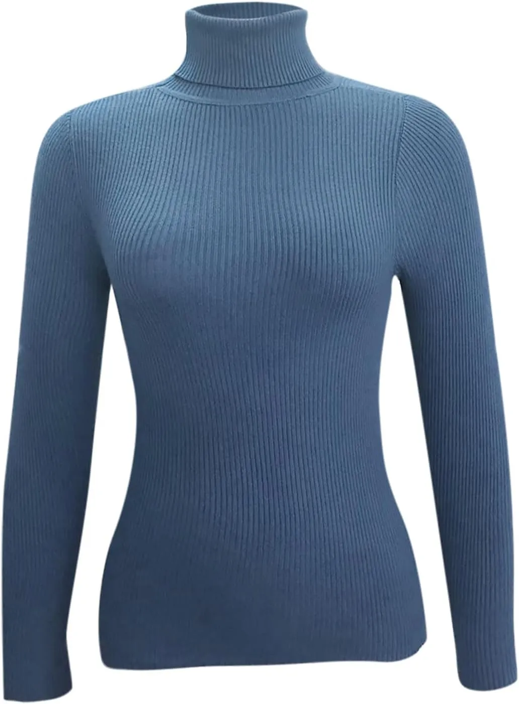 Womens Long Sleeve Turtleneck Rib Knit Slim Fit Shirts Basic Tee Plain Casual T-Shirt Going Out Tops Spring Outfits