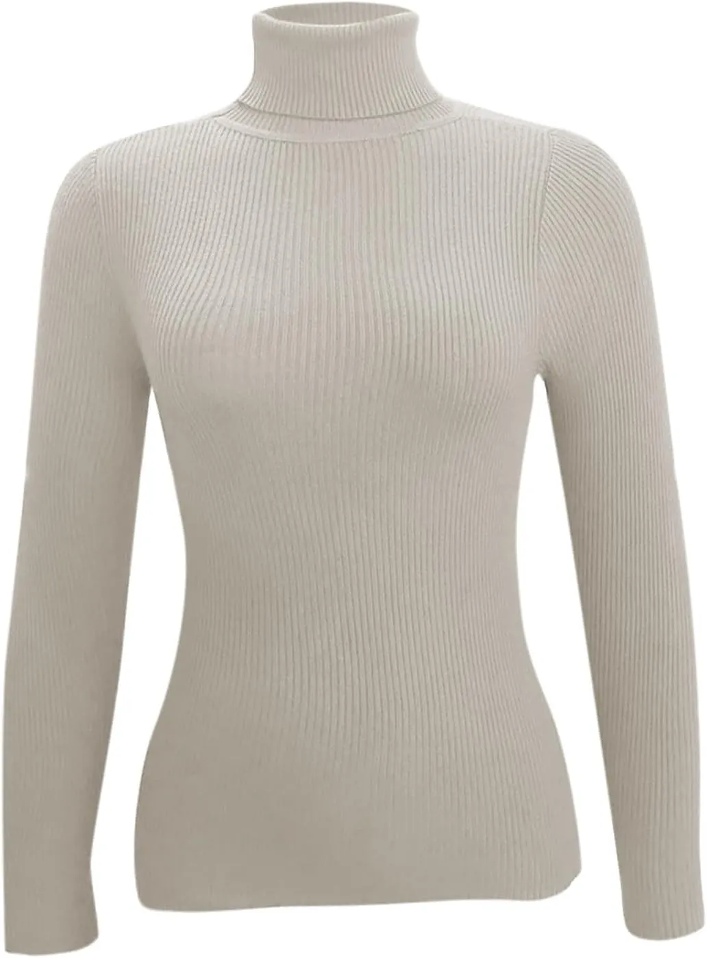 Womens Long Sleeve Turtleneck Rib Knit Slim Fit Shirts Basic Tee Plain Casual T-Shirt Going Out Tops Spring Outfits