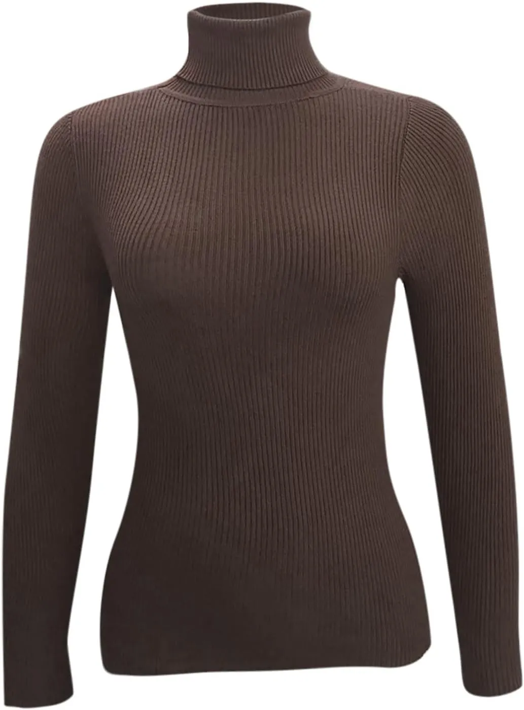 Womens Long Sleeve Turtleneck Rib Knit Slim Fit Shirts Basic Tee Plain Casual T-Shirt Going Out Tops Spring Outfits