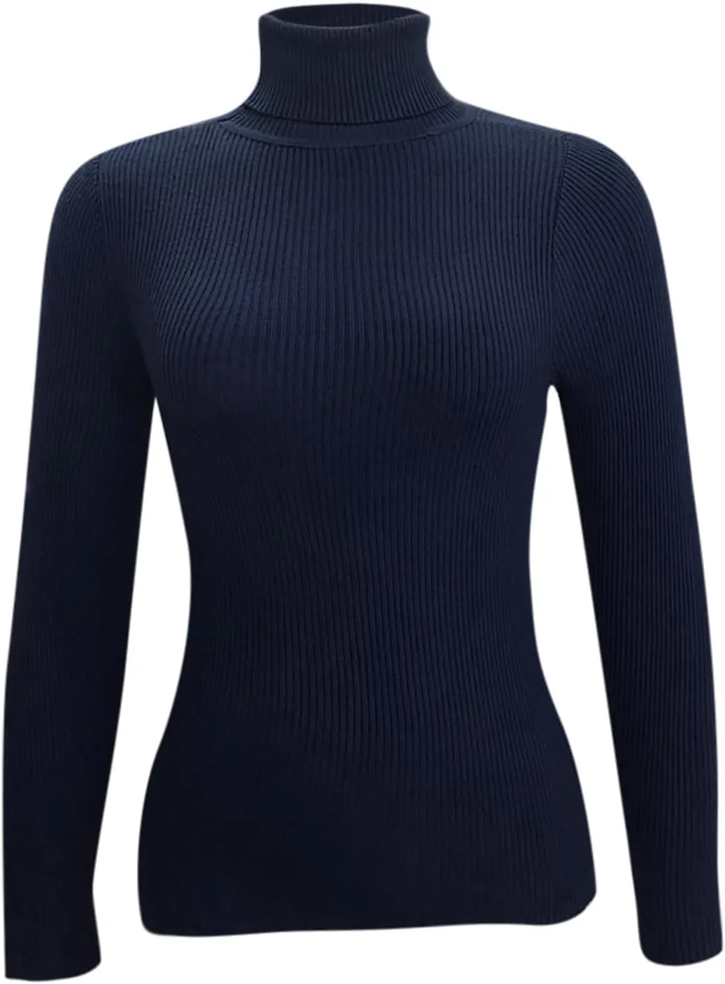 Womens Long Sleeve Turtleneck Rib Knit Slim Fit Shirts Basic Tee Plain Casual T-Shirt Going Out Tops Spring Outfits