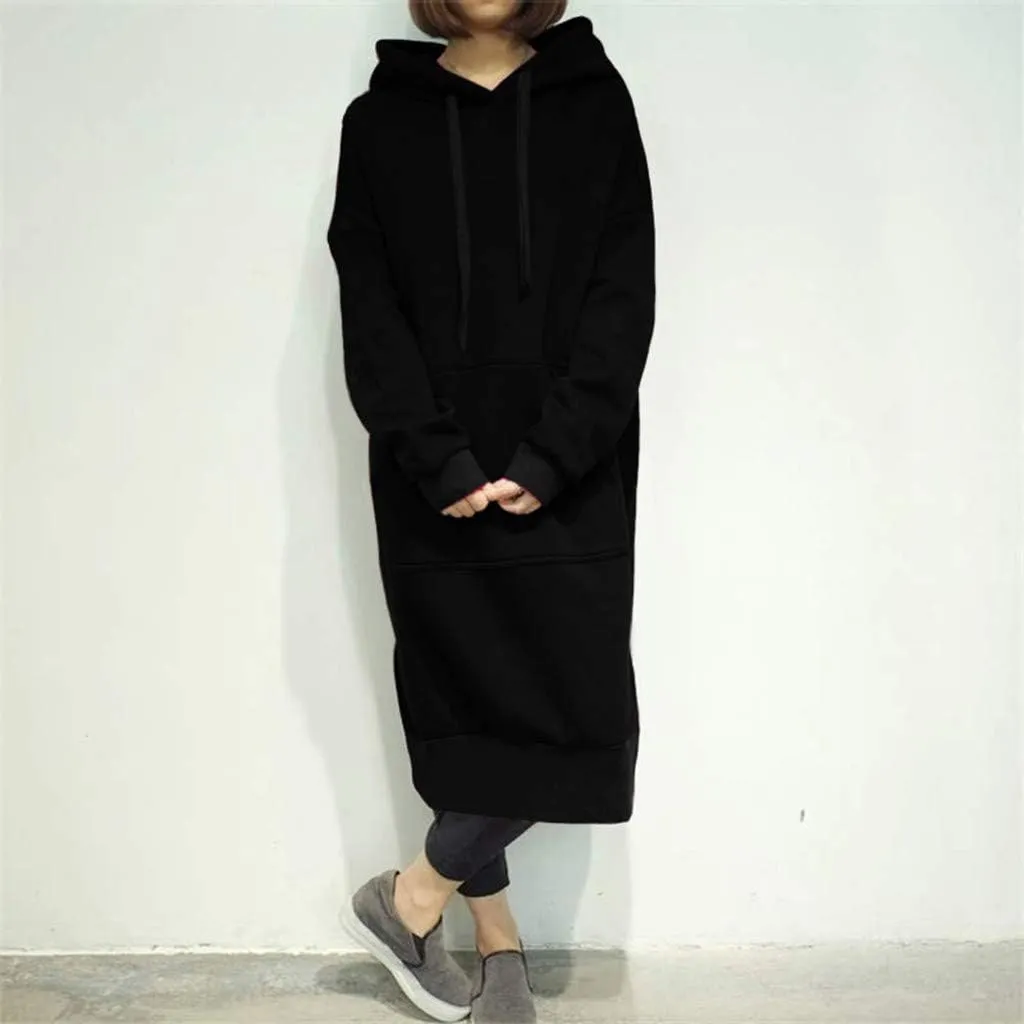 Womens Oversized Sweatshirt Dress Hoodies Pullover Long Sleeve Hoodie Dress for Women Hooded Sweatshirts Mini Dress