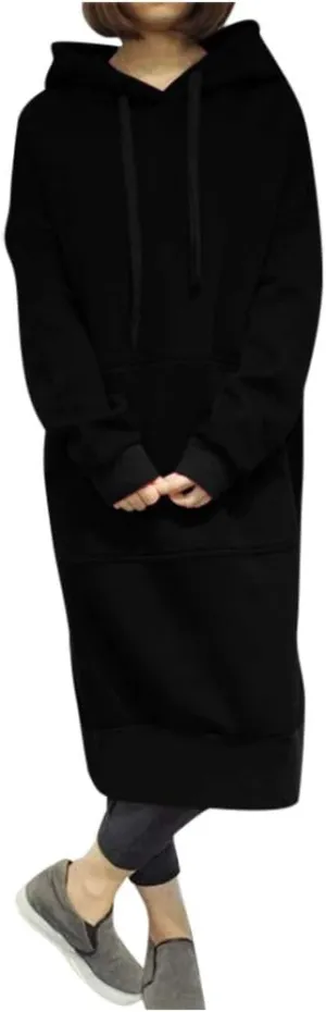 Womens Oversized Sweatshirt Dress Hoodies Pullover Long Sleeve Hoodie Dress for Women Hooded Sweatshirts Mini Dress