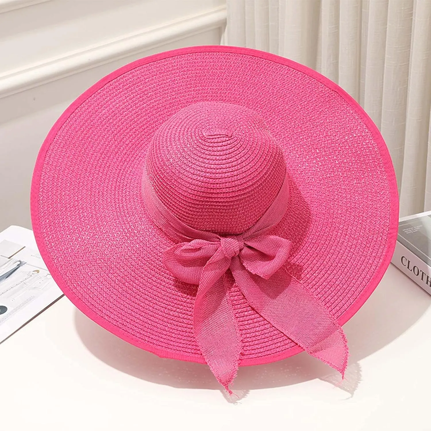 Women's Solid Sun Straw Roll Up Vintage Panama Beach Travel Hat