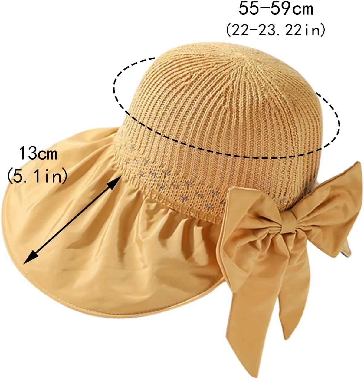 Womens Straw Wide Brim Sun Hats Outdoor Casual Bow Solid Colors Beach Hat Summer Travel Vacation Visor Hat