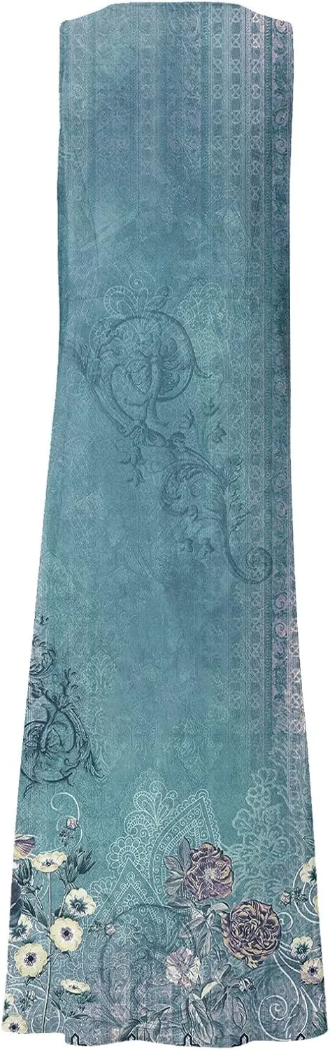 Womens Summer Dresses Beach Long Dress Sleeveless Elegant Flowy Dresses Plus Size Loose Dress with Pockets