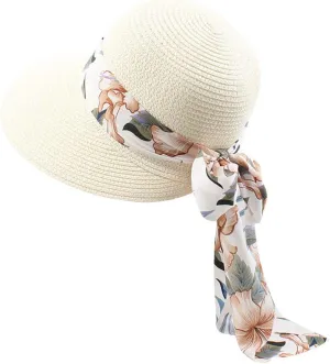 Womens Summer Wide Brim Hawaiian Straw Sun Hat Fashion UPF 50  Lightweight Foldable Bow Knot Beach Travel Hats