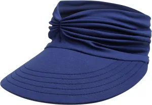 Women's Sun Visor Hat Beach Wide Brim UV Protection Cap with Ponytail Outdoor Sports Beach Golf Hiking Empty Top Hat