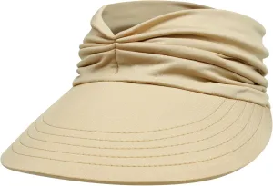 Women's Sun Visor Hat Beach Wide Brim UV Protection Cap with Ponytail Outdoor Sports Beach Golf Hiking Empty Top Hat