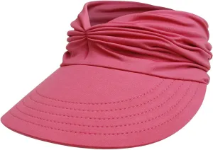 Women's Sun Visor Hat Beach Wide Brim UV Protection Cap with Ponytail Outdoor Sports Beach Golf Hiking Empty Top Hat
