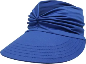 Women's Sun Visor Hat Beach Wide Brim UV Protection Cap with Ponytail Outdoor Sports Beach Golf Hiking Empty Top Hat