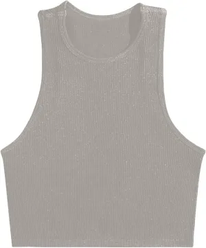 Womens Workout Tank Tops Trendy Summer Ribbed Knit Basic Blouses Casual Athletic Yoga Elastic Slim Fit Shirts