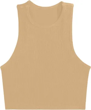 Womens Workout Tank Tops Trendy Summer Ribbed Knit Basic Blouses Casual Athletic Yoga Elastic Slim Fit Shirts