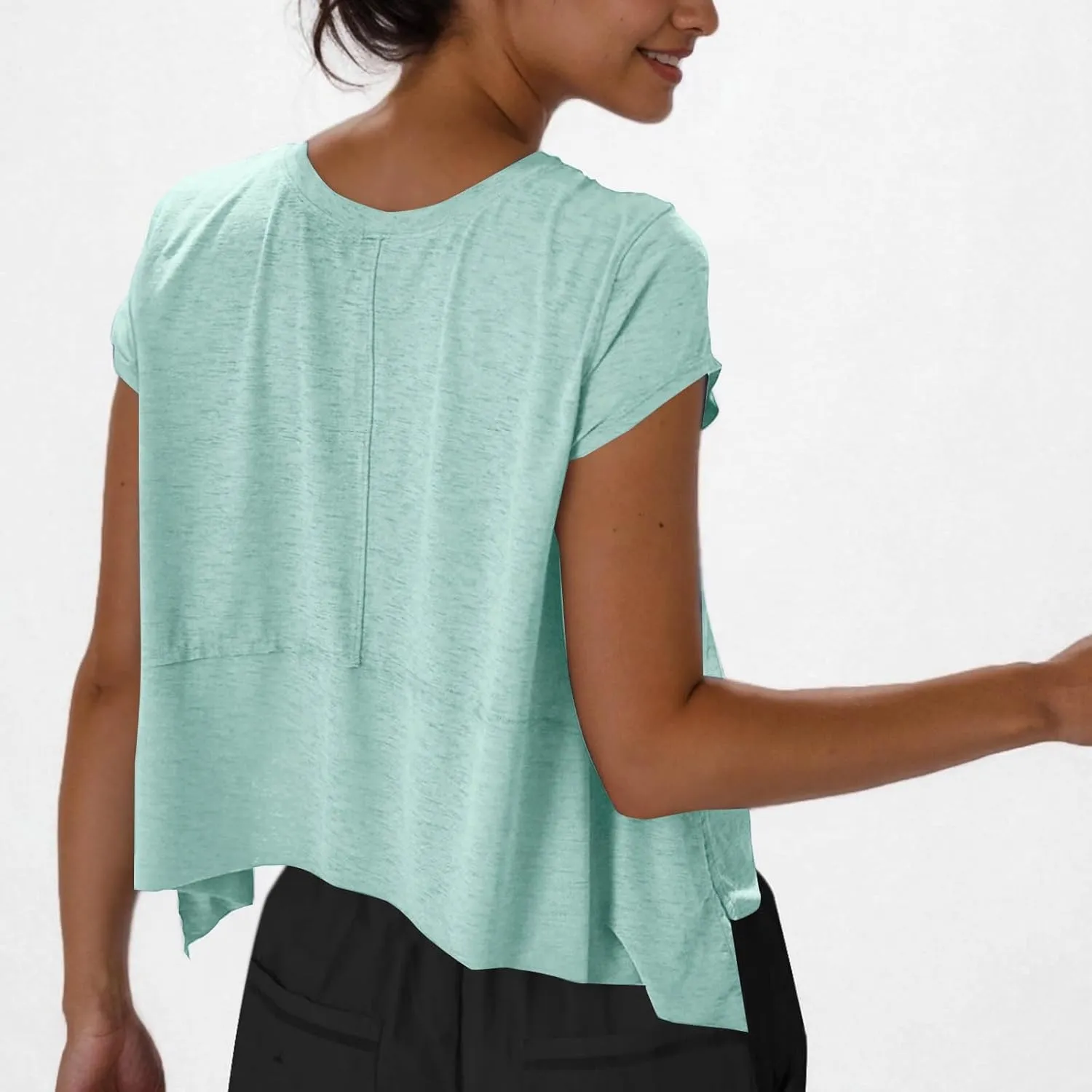 Workout Tops for Women Summer Short Sleeve Athletic T Shirts Oversized Loose Running Yoga Quick Dry Soft Crew Neck Tees