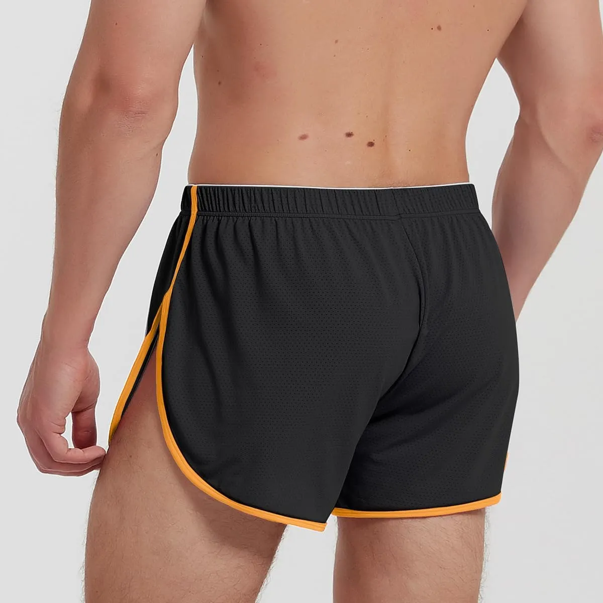 YINYOUYU Mens Running Shorts Gym Athletic Workout Bodybuilding Short Shorts