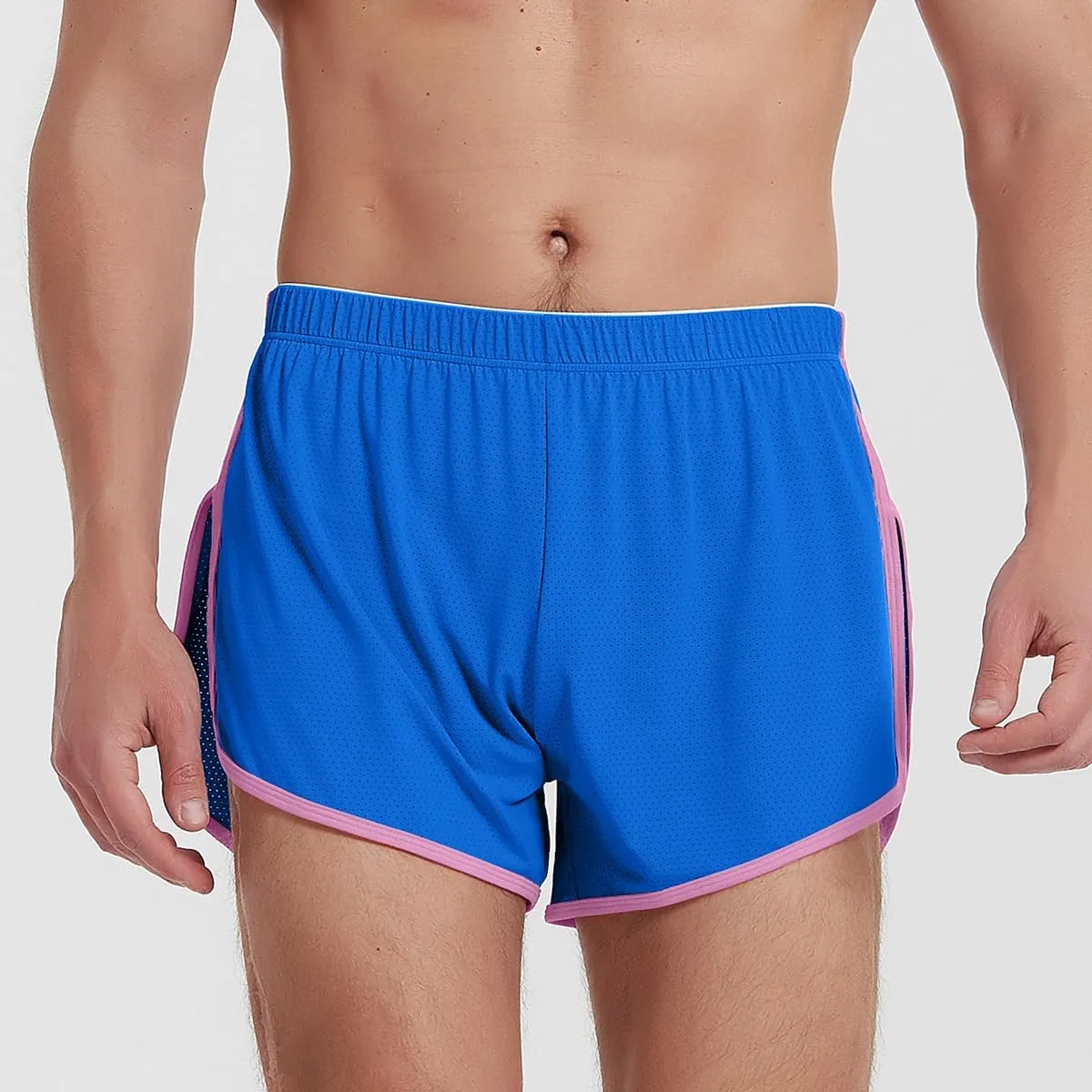 YINYOUYU Mens Running Shorts Gym Athletic Workout Bodybuilding Short Shorts