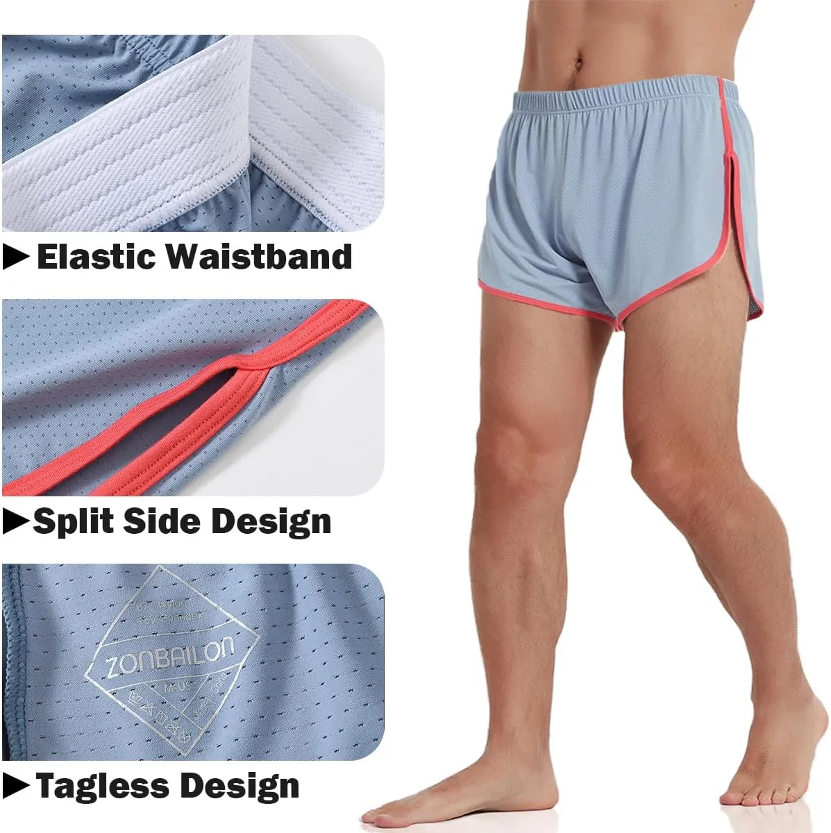 YINYOUYU Mens Running Shorts Gym Athletic Workout Bodybuilding Short Shorts