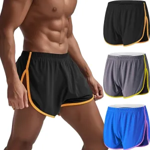 YINYOUYU Mens Running Shorts Gym Athletic Workout Bodybuilding Short Shorts