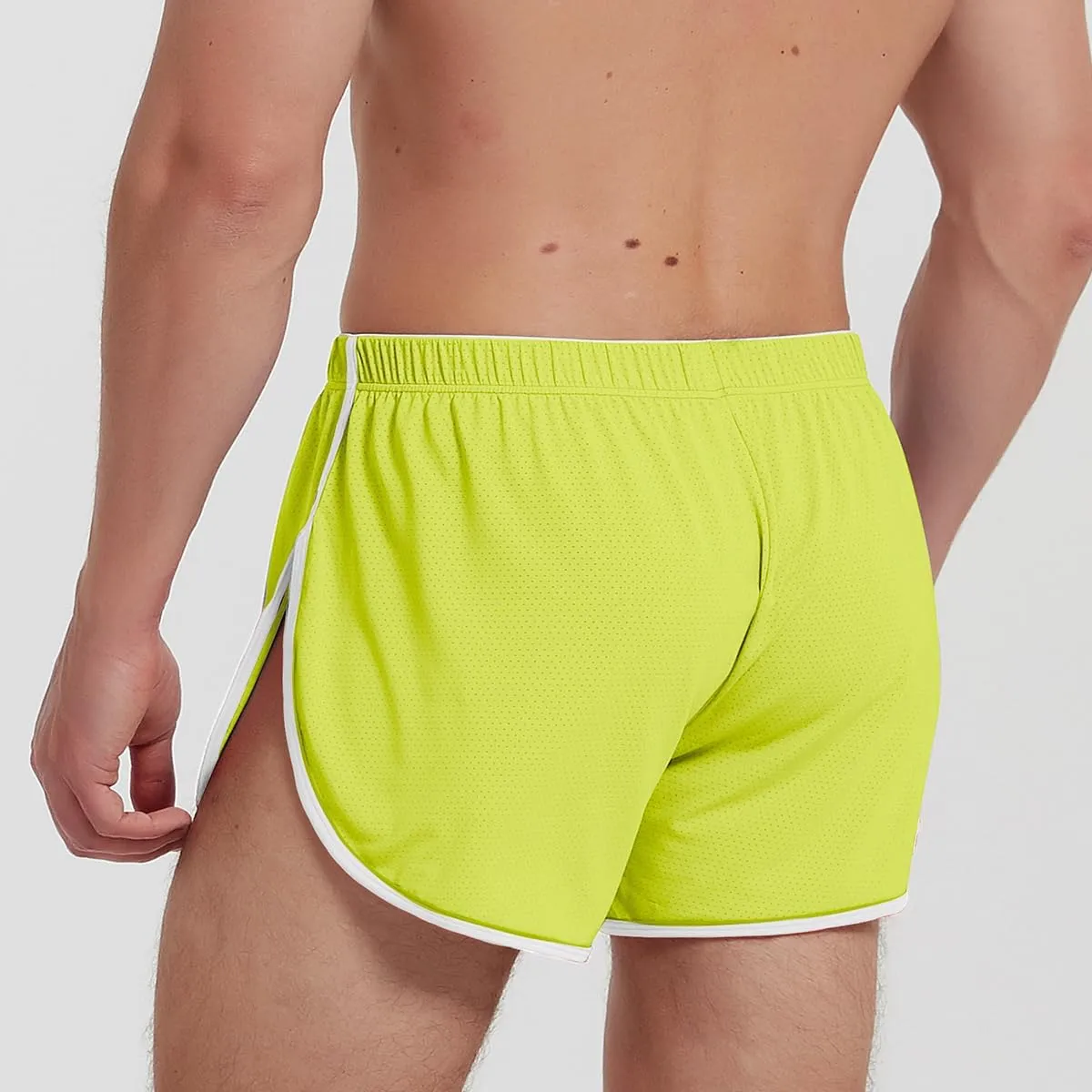 YINYOUYU Mens Running Shorts Gym Athletic Workout Bodybuilding Short Shorts