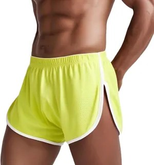YINYOUYU Mens Running Shorts Gym Athletic Workout Bodybuilding Short Shorts