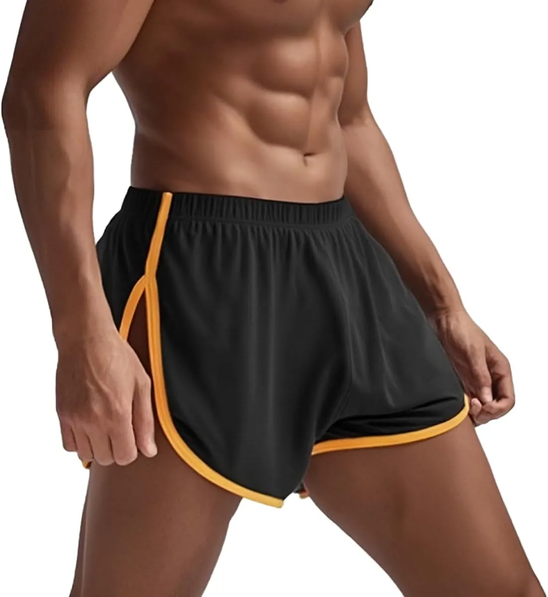 YINYOUYU Mens Running Shorts Gym Athletic Workout Bodybuilding Short Shorts