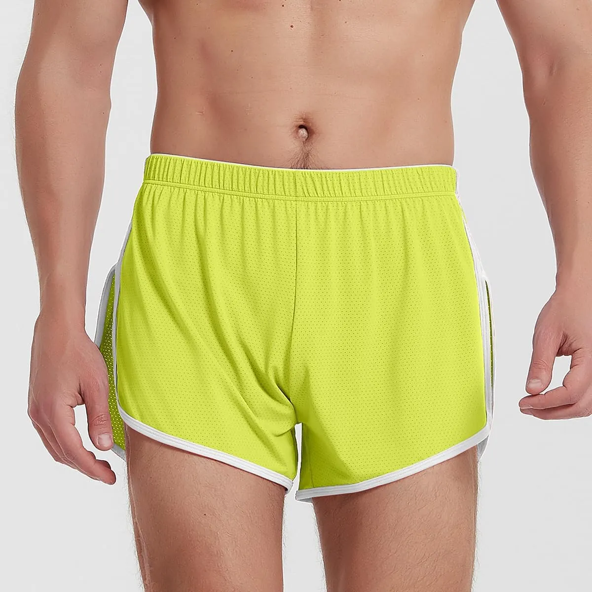 YINYOUYU Mens Running Shorts Gym Athletic Workout Bodybuilding Short Shorts