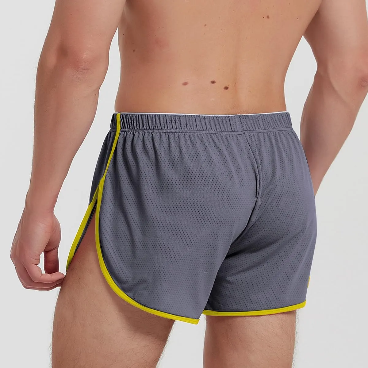YINYOUYU Mens Running Shorts Gym Athletic Workout Bodybuilding Short Shorts