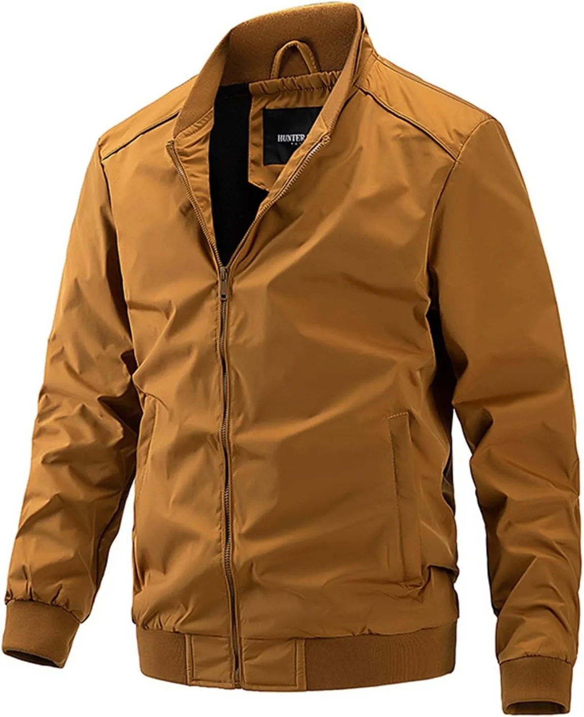 Ymosrh Men's Business Casual Jackets Windbreaker Water Resistant Casual Work Dress Zip Up Varsity Coat Jackets, XXL-5XL
