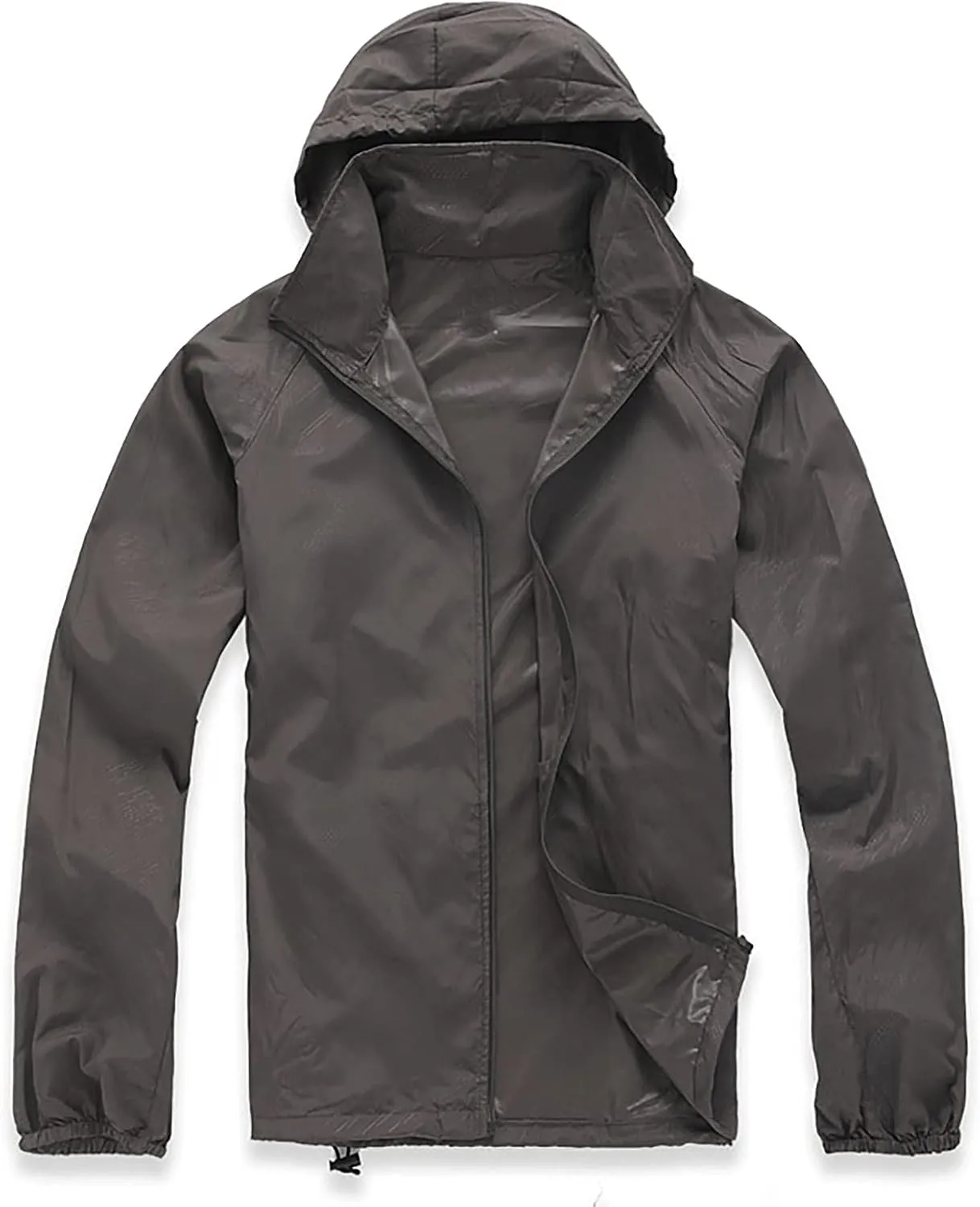 Ymosrh Men's Work Jackets Lightweight Waterproof Windbreaker Rain Jacket Packable with Hood for Hiking Travel, XS-3XL
