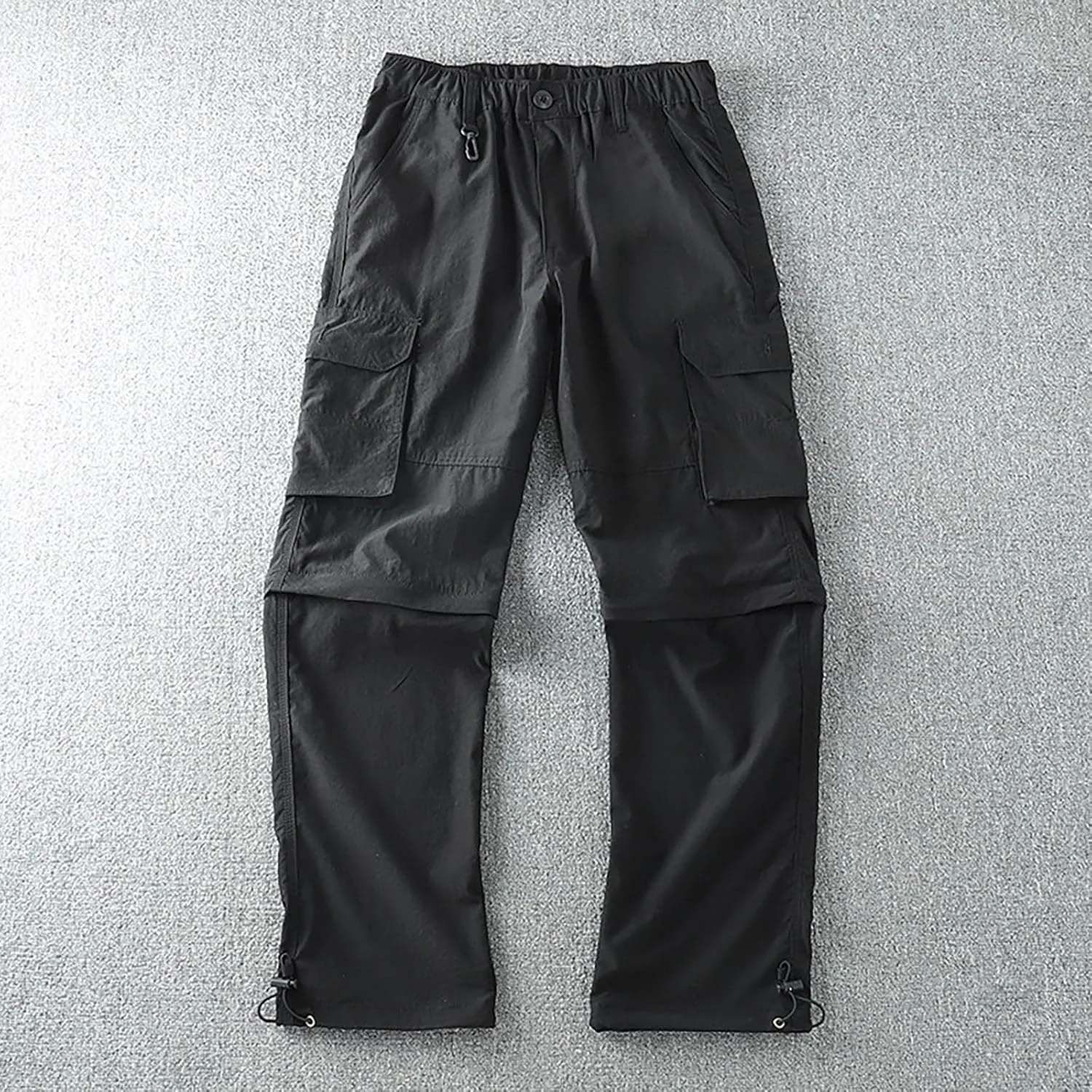 ZYXTIM Mens Hiking Cargo Pants Plus Size Convertible Zip Off Drawstring Pockets Lightweight Fishing Camping Tactical Pants