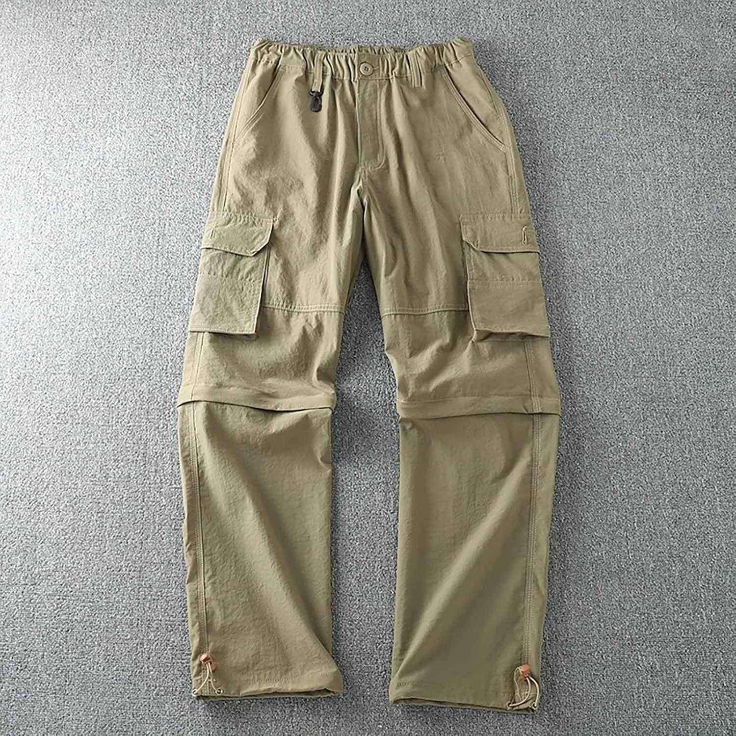 ZYXTIM Mens Hiking Cargo Pants Plus Size Convertible Zip Off Drawstring Pockets Lightweight Fishing Camping Tactical Pants